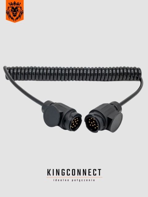 Przewód spiralny 8 żyłowy z wtyczkami 12V/13 pin 2,0mb