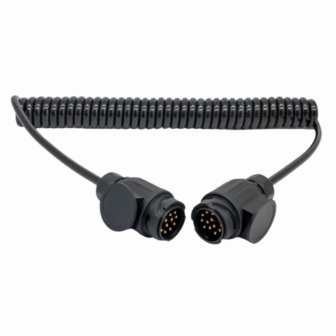 Przewód spiralny 8 żyłowy z wtyczkami 12V/13 pin 2,0mb